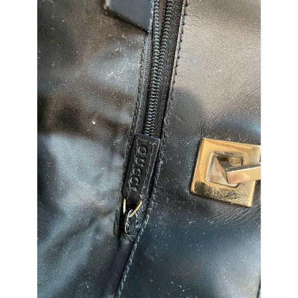 Vintage 00's Gucci Black Monogram Canvas Tote Bucket Shopping Bag - Picture 10 of 10